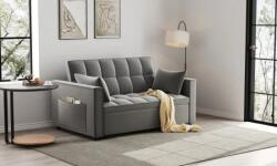  Canapea extensibila 2 locuri 140x77x90 cm Tapitata Catifea Gri Inchis Model One (cod: 25085) (C3130-818) Canapea