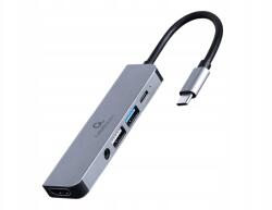 Gembird Cablexpert Usb Type-C 5-in-1 multi-port adapter (Hub Hdmi Pd sztereó (A-CM-COMBO5-02)