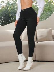 Shein Elasztikus Fekete Cső Farmernadrág (30) (607091)