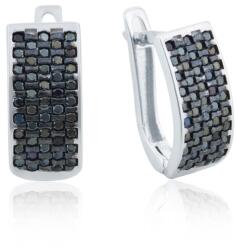  Fehérarany fülbevaló fekete cirkóniumokkal és fekete ródiummal