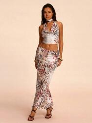 Shein Mintás Szoknya Felső Szett (s) (606479)