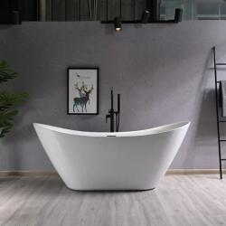Foglia Cada baie freestanding slim 170 x 77 cm, ovala cu preaplin, Bella Foglia (6014-170)