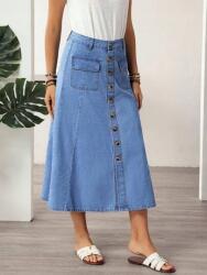 Shein Kék Farmer Szoknya Gombokkal (L) (605364)
