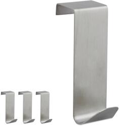 Relaxdays Cârlige de ușă din oțel inoxidabil Relaxdays, set de 4 (10027951) Agatator cuier