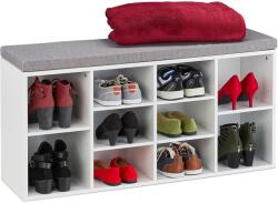 Relaxdays Bancă de pantofi Relaxdays albă cu 10 compartimente (10060449) Pantofar