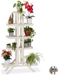 Relaxdays Suport de flori din lemn Relaxdays cu 5 trepte (10033780)