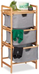 Relaxdays Sortator de rufe Relaxdays din bambus cu 3 compartimente (10034280)