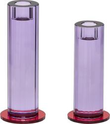 Hübsch Sfeșnice pentru lumânări clasice Cut, violet, 2 buc (382003)