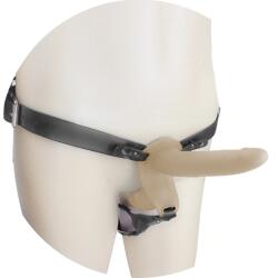 Passion Labs Strap-on pentru Femei, Remote Control, 10 Moduri Vibratii, Silicon, USB, Natural, Passion Labs