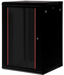 Lande PROlineB 600x600 lapraszerelt 18U 19" fali rack szekrény fekete (LN-WB-18U6060-BL-F) - techsend