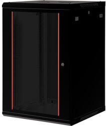 Lande PROlineB 600x600 lapraszerelt 18U 19" fali rack szekrény fekete (LN-WB-18U6060-BL-F) - tech-heaven