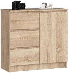  Fiókos komód hálószoba nappali bútor 80x35x77 cm barna GW-01