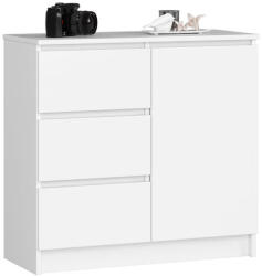  Fiókos komód hálószoba nappali bútor 80x35x77 cm fehér GW-03