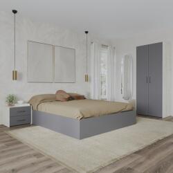 haaus Set dormitor Malmo V16, Pat 200 x 160 cm, Stejar Alb/Antracit (923419)