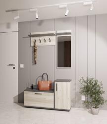 haaus Cuier Cairo, Stejar Alb/Antracit, 113 x 35 x 198 cm (927042)