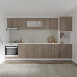 haaus Set Bucatarie Karo V30, Stejar Sonoma Inchis/Alb, Blat Thermo 28 mm, L 320 cm (919825)