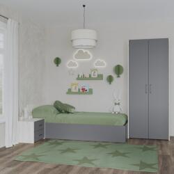 haaus Set dormitor Malmo V18, Pat 200 x 90 cm, Stejar Alb/Antracit (923242)