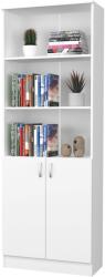 haaus Biblioteca Flint, cu Usi Inferioare si 2 Polite, Alba, 70 x 32 x 196 cm (916428)