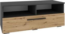 haaus Comoda Kos, O Usa, 2 Polite, Antracit/Stejar Artisan, 95 x 40 x 39 cm (921231)