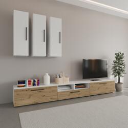 haaus Living Kos V7, Alb/Stejar Artisan, L 285 cm (921415)