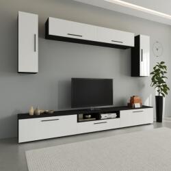 haaus Living Kos V6, Negru/Alb Lucios, MDF, L 285 cm (921781)
