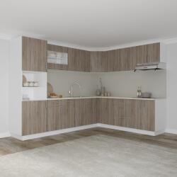 haaus Set Bucatarie Colt Karo V36, Stejar Sonoma Inchis/Alb, Blat Thermo 28 mm, L 280 x 220 cm (919887)
