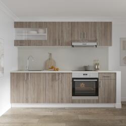 haaus Set Bucatarie Karo V15, Stejar Sonoma Inchis/Alb, Blat Thermo 28 mm, L 240 cm (919672)