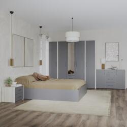 haaus Set dormitor Malmo V9, Pat 200 x 140 cm, Stejar Alb/Antracit (923150)