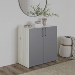 haaus Comoda Malmo, 2 Usi, Stejar Alb/Antracit, 81 x 42 x 80 cm (922757)