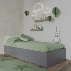 haaus Pat Malmo, 200 x 90 cm, saltea spuma inclusa, Stejar Alb/Antracit (925109)
