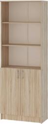 haaus Biblioteca Flint, cu Usi Inferioare si 2 Polite, Stejar Sonoma, 70 x 32 x 196 cm (910822)