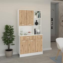 haaus Bufet Hugo, Stejar Artisan/Alb, 100 x 44 x 188 cm (922313)