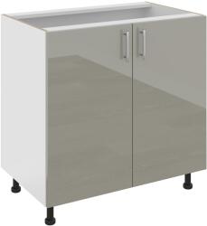 haaus Corp Baza Karo, 2 Usi, Gri Lucios/Alb, MDF, 80 x 50 x 80 cm (924102)