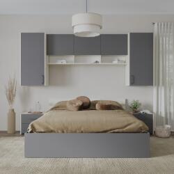 haaus Set dormitor Malmo V13, Pat 200 x 140 cm, Stejar Alb/Antracit (923198)