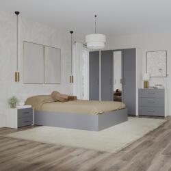 haaus Set dormitor Malmo V8, Pat 200 x 140 cm, Stejar Alb/Antracit (923143)