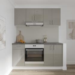 haaus Set Bucatarie Karo V6, Gri Lucios/Alb, MDF, Blat Thermo 28 mm, L 160 cm (924331)
