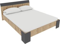 haaus Pat Pedro, 200 x 160 cm, saltea spuma inclusa, Stejar Artisan/Antracit (925093)