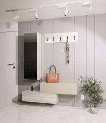 haaus Cuier Diego, Stejar Alb/Crem Satin, 140 x 28 x 180 cm (927028)