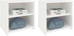 haaus Set 2 Noptiere Alma, O Polita, Alb, 40 x 33 x 40 cm (923945)