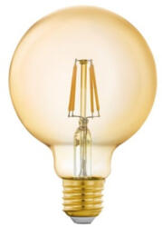 EGLO LED lámpa , égő , izzószálas hatás , filament , E27 , G95 , 4.9W , meleg fehér , dimmelhető , borostyán ságra , EGLO Connect. Z , Zigbee , 12224