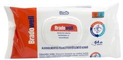 BRADOCHEM Nedves törlőkendő fertőtlenítő hatással 64 lap/csomag alkoholmentes Bradowell (BRADOCHEM_50160) (BRADOCHEM_50160)