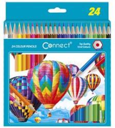 Connect Színes ceruza készlet, hatszögletű 24 klf. szín (CONNECT_105550) (CONNECT_105550)