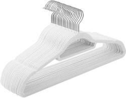 SONGMICS Csúszásmentes bársony vállfák nyakkendőtartóval 20 db, fehér (CRF020W01)