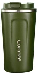 Welora Termosz Bögre Coffee Welora®, Űrtartalom 510 ml, Kávéhoz vagy más italokhoz, Rozsdamentes acél, Hordozható, Dupla falú, Modern Design, Prémium Minőség, Zöld (termos_verde)