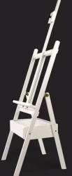 Criando Șevalet pictură cu cutie depozitare, material lemn de fag, inaltime reglabila 150-190 cm, pentru panze inalte de pana la 90 cm, (HJ1A_ALB) Sevalet