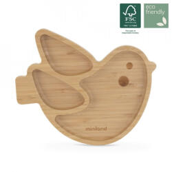 Miniland Farfuriuta compartimitata cu baza din silicon Miniland Chick (89473) Set pentru masa bebelusi