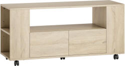 HomCom 42" -es TV-állvány forgó görgőkkel és fékkel, állítható polcokkal és fiókokkal, 102x34, 5x48, 5 cm, fa