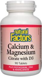 Natural Factors Calcium & Magnesium Citrate with D3, 90 tablete, Natural Factors