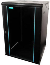 Spacer Cabinet Metalic de Podea Spacer SPCN-22U-800-BK-03 22U 600x800MM Flatpack (Dezasamblat) Usa Sticla cu Blocare Panouri Laterale Detasabile Otel 2MM Sarcina Maxima 1000KG Negru (SPCN-22U-800-BK-03)