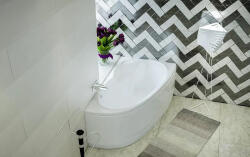 MÉTA M-ACRYL LIZA akril kád, ajándék kádlábbal, peremrögzítővel, 150×95